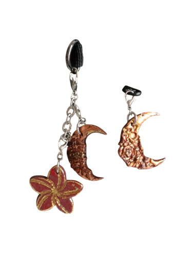 Box bijoux sacs porte - clés -Lune Fleur Charme