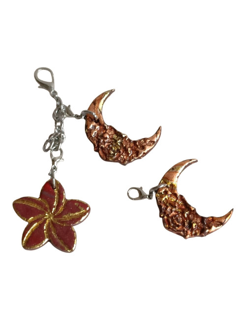 Box bijoux sacs porte - clés -Lune Fleur Charm"