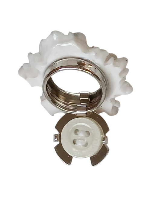 Ensemble Cache-boutons + Pampilles Cappuccino Marbré