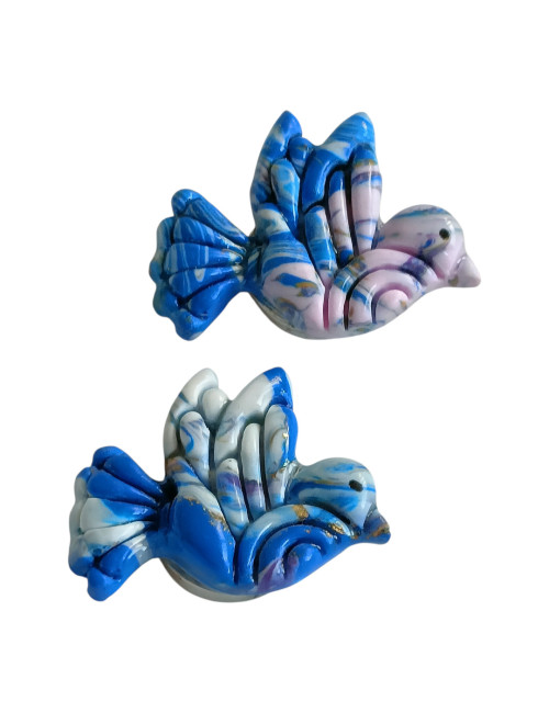 Cache bouton -Colombe bleu