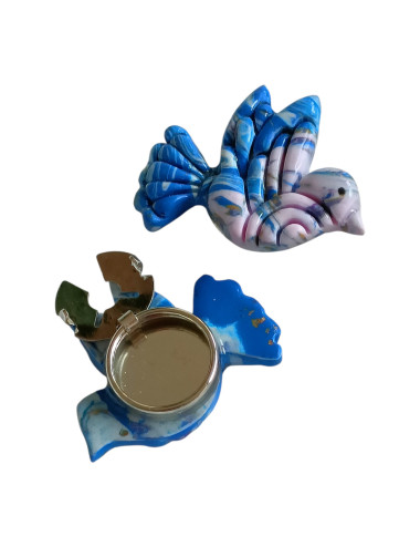 Cache bouton -Colombe bleu