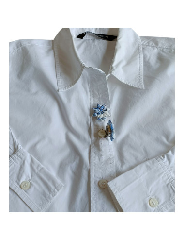 Cache bouton chemise - étoile bleu