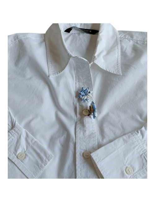 Cache bouton chemise - étoile bleu