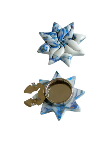 Cache bouton chemise - étoile bleu