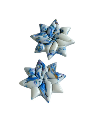 Cache bouton chemise - étoile bleu