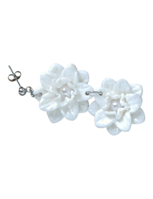 boucles d'oreilles mariée- grappe de fleurs