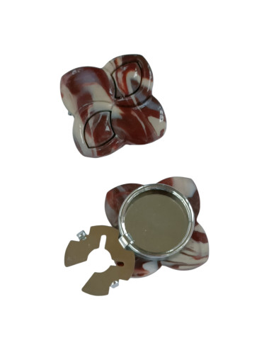 Cache bouton chemise - trèfle marron
