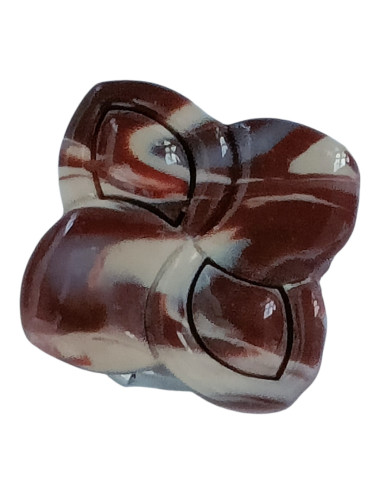 Cache bouton chemise - trèfle marron