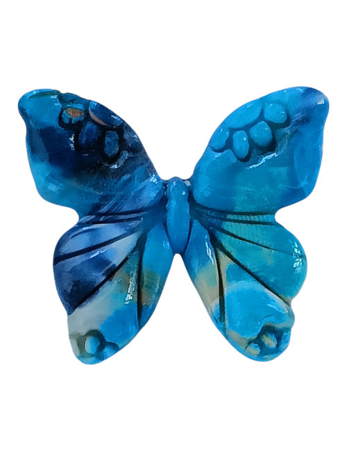 Broche - papillon bleu