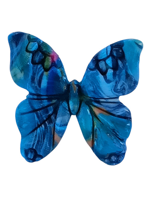 Broche - papillon bleu