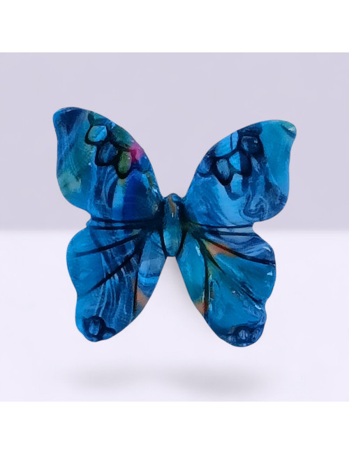 Broche - papillon bleu