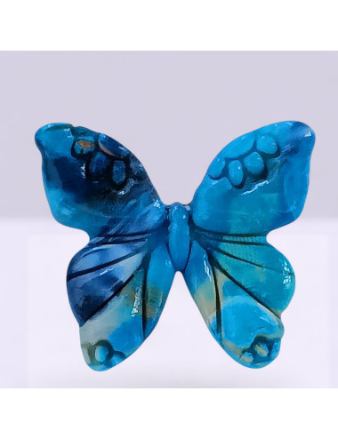 Broche - papillon bleu