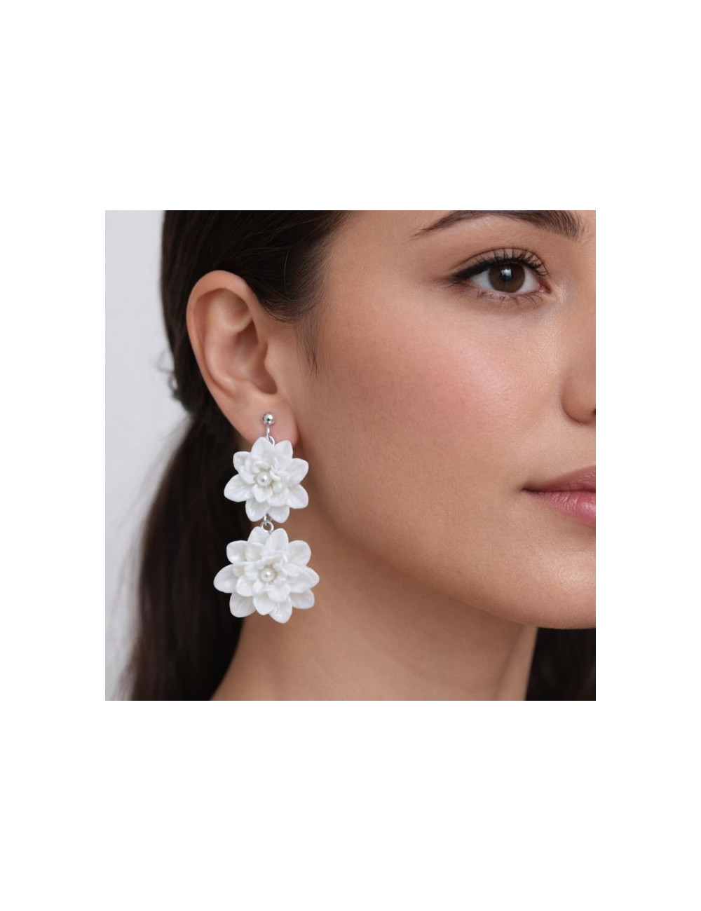 boucles d'oreilles mariée- grappe de fleurs