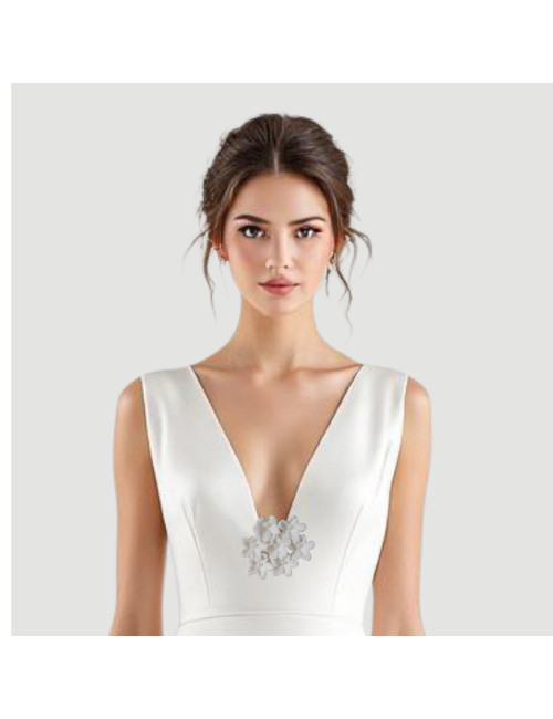 Clip fleur blanche – Robe de mariée