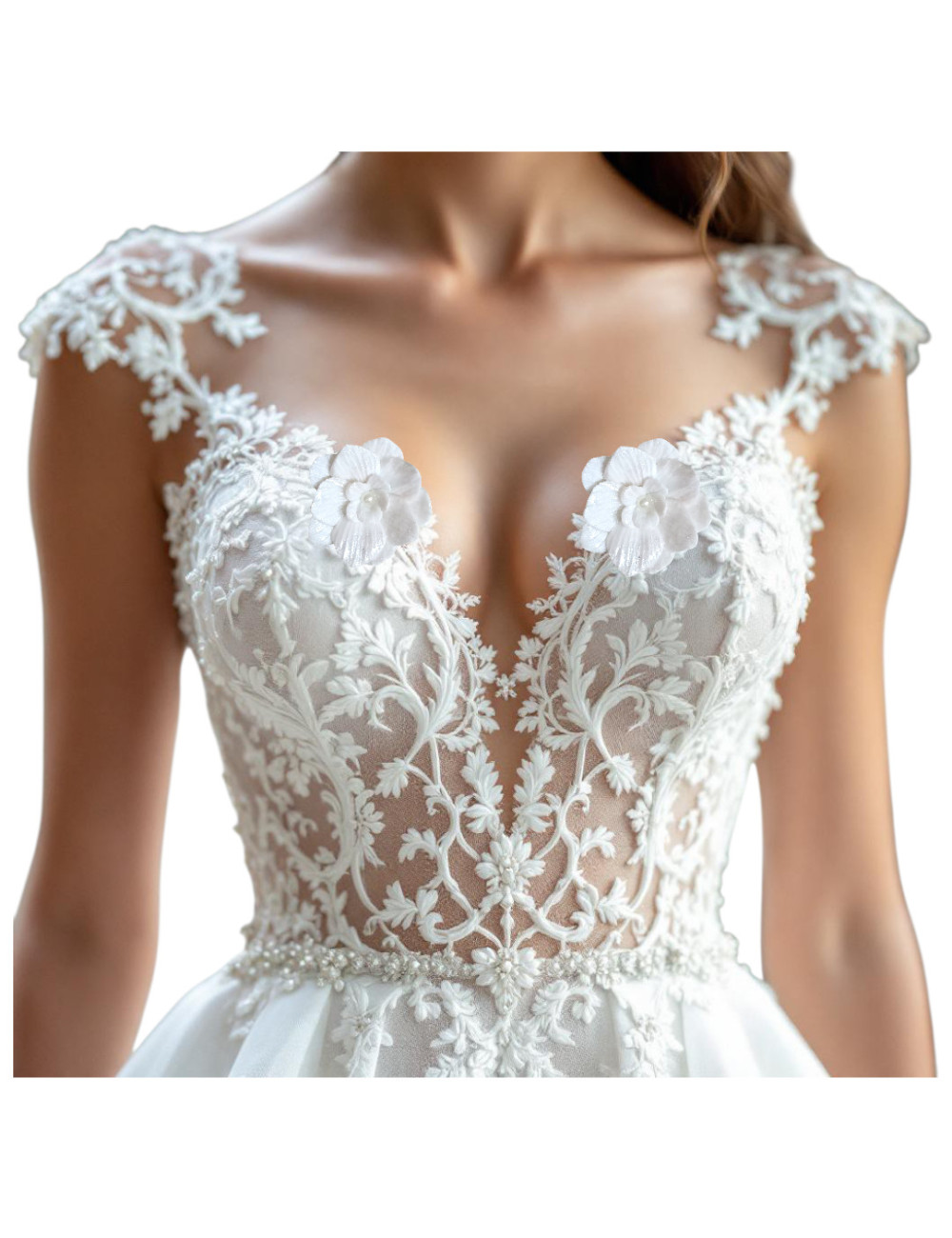 Clip fleur blanche – Robe de mariée