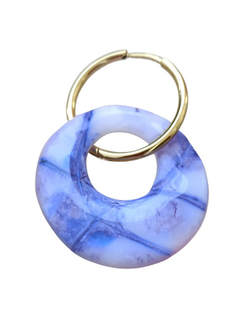 Boucles d'oreilles interchangeable - Set printemps bleu violet