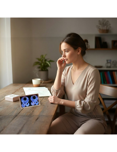 Boucles d'oreilles interchangeable - Set printemps bleu violet