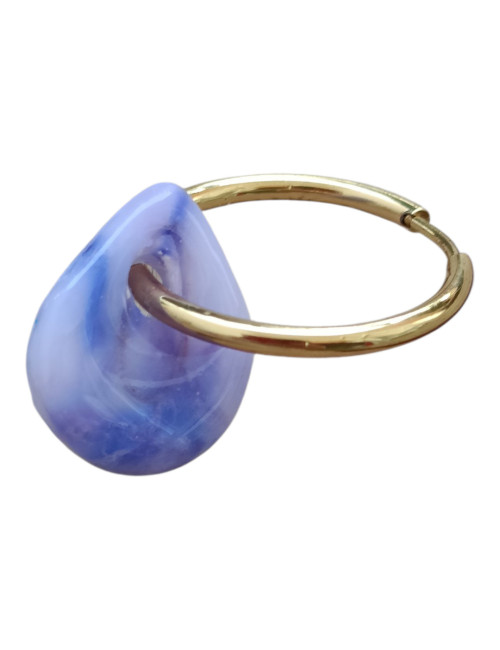 Boucles d'oreilles interchangeable - Set printemps bleu violet