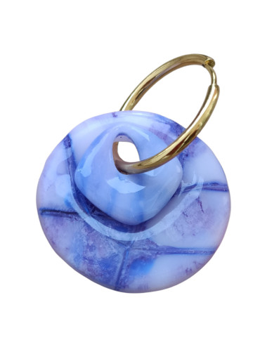 Boucles d'oreilles interchangeable - Set printemps bleu violet