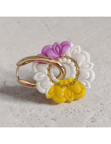 Boucles d'oreilles interchangeable -Fleur