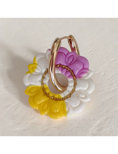 Boucles d'oreilles interchangeable -Fleur