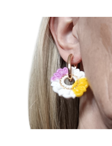 Boucles d'oreilles interchangeable -Fleur