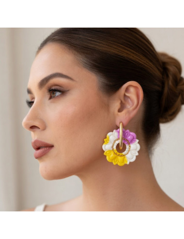 Boucles d'oreilles interchangeable -Fleur