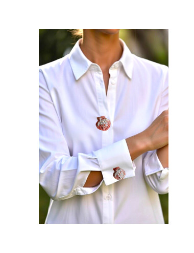 Cache bouton chemise - Marin