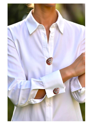 Cache bouton chemise - Marin