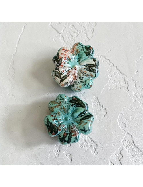 Cache bouton chemise - fleur