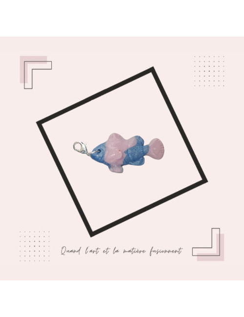 La plage- poisson rose et bleu