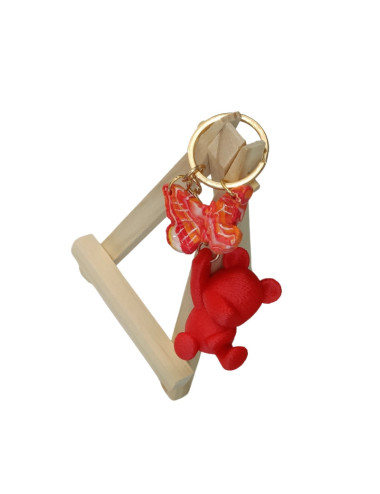 Porte-clé Ourson & Papillon Rose