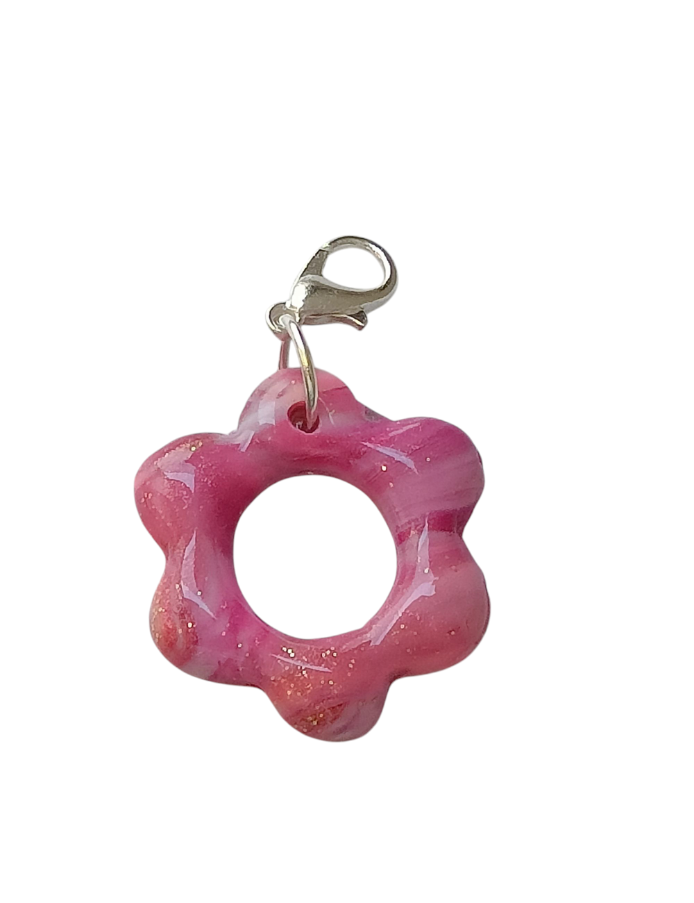 Charme - fleurs fantaisie rose marbré