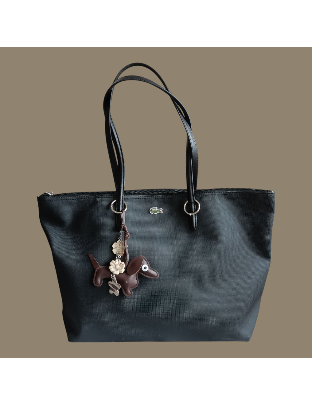 Box  bijoux sac et porte clés teckel Fleurissent